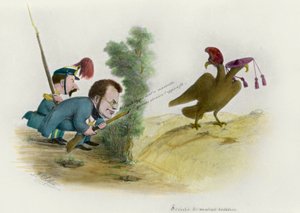 ローマの質問：カヴールの似顔絵の数、1860年頃 作： Melchiorre Delfico
