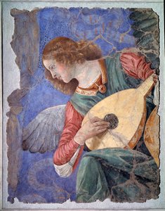 リュートを奏でる天使 1480年頃（戸外フレスコ画） 作： Melozzo da Forli