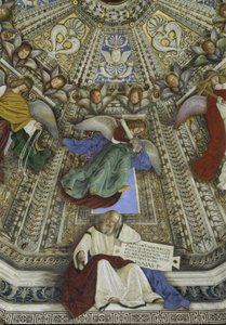 預言者イザヤと天使、聖マルコの聖具室のドーム、Santuario della Santa Casa、ロレート 作： Melozzo da Forli