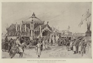 後期皇帝の葬儀、モスクワの駅から始まる行列 作： Melton Prior