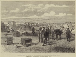 ズールー戦争、チェルムズフォード将軍本部、エルズンガヤン収容所 作： Melton Prior