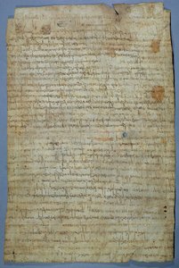 ワドミール（ウアデミール）と彼の妻、エルカンベルタ、690〜691年頃の書面（ペン＆ベラムのインク） 作： Merovingian