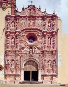 サンタマリアデルアグアデランダのフランシスコ会教会のファサード、1760〜78年 作： Mexican School