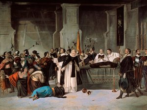 アタワルパの葬式、1533年8月、1869年頃（キャンバスに油彩） 作： Mexican School