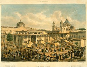 Iturbide市場、オールドセントジョンスクエア、メキシコシティ 作： Mexican School