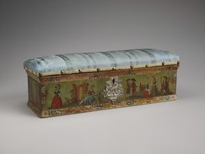 婦人用ボックス 18世紀後半 （木、絵具、銀、絹、ガラス 作： Mexican School