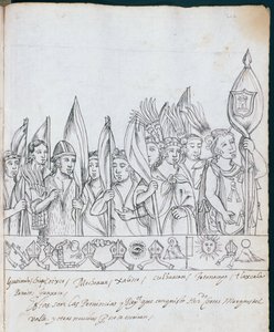 Ms Hunter 242 f.246rメキシコ州の代表、ヒストリアデトラスカラ出身、Diego Munoz Camargo