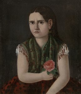 女性の肖像、1880年頃 作： Mexican School