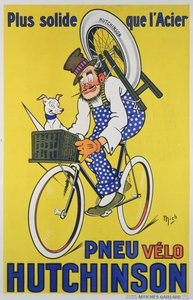 自転車用タイヤ「Hutchinson」の広告ポスター（カラーリトグラフ） 作： Mich