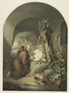 G. Dou の後に祈る僧侶 作： Michał Płoński