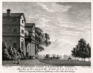 Whitlebury LodgeのWakefield Lodge、ノーサンプトンシャー、1774 作： Michael Angelo Rooker