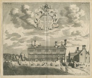 ブロートン・ホール：銅版画、ND [1653-1686] (プリント) 作： Michael Burghers