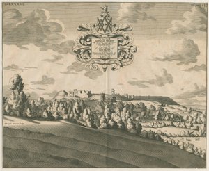 タットベリー城-遠景：銅版の彫刻、nd [c 1686] 作： Michael Burghers