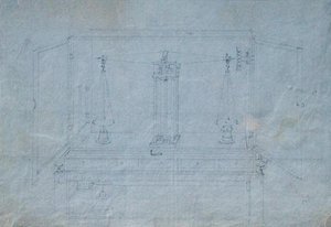 マイケル・ファラデーのスクラップブックに掲載されていた化学物質のバランス（紙にペン、インク