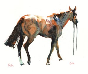 無題、2018年（紙に水彩画） 作： Michael Frith