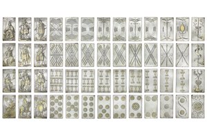 イタリアの4つのスーツに刻印された52枚のトランプの極めて珍しいセット、アウグスブルク 作： Michael Froemmer