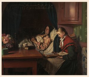 祖母の病床で 作： Michael Peter Ancher