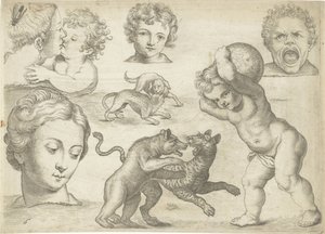 描画例付き学習シート: 頭と戦う動物 作画例（連載タイトル） 作： Michael Snijders