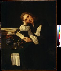 若い男の肖像、自画像 (若い男の肖像、自画像)。 Michiel Sweerts (1618-1664) による絵画。 キャンバスに油彩