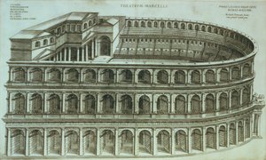 マルケッルス劇場の計画、ローマ、1558 作： Michael Tramezini