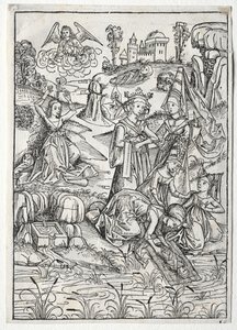 Der Schatzbehalter：Pharaohs Daughter rectoによって発見されたモーセ、1491年。 作： Michael Wolgemut