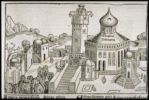 シェデルスクロニクルオブザワールドのテンプラムサロモニー、1493年頃。 作： Michael Wolgemut