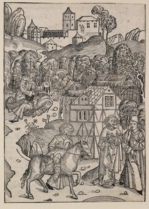良きサマリア人の例えの後半部分（c1491 作： Michael Wolgemut