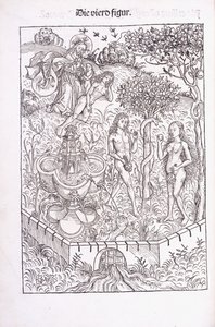 エデンの園のアダムとイブ、1491 作： Michael Wolgemuth