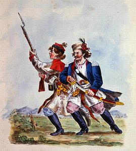 1700年以降のポーランド軍のコスチューム（カラーリトグラフ） 作： Michal Stachowicz