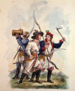 1700年以降のポーランド軍のコスチューム（カラーリトグラフ） 作： Michal Stachowicz