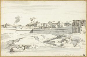 川沿いの風景 作： Michel Ange Houasse