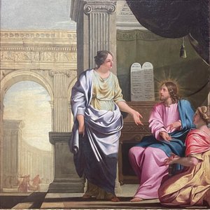 フランス語  マルトとマリーのキリスト 作： Michel Corneille the Elder