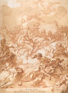 音楽と詩を比較する寓話、1740年。 作： Michel Francois Dandre Bardon