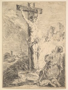 十字架の麓で祈るマグダラのマリア、1720-83。 作： Michel Francois Dandre Bardon