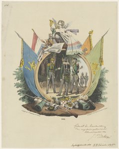 ライデン大学のボランティア ハンターのメダリオン、1830 年 作： Michel Mourot
