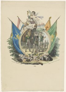 ライデン大学のボランティア ハンターのメダリオン、1830 年 作： Michel Mourot
