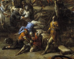 1720年のペストの際のクール（マルセイユから）の眺め（油彩・キャンバス