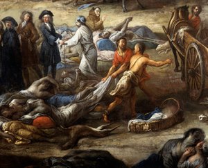 1720年のペストの際のクール（マルセイユから）の眺め（油彩・キャンバス