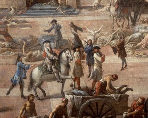1720年のペストの際の（マルセイユ）市庁舎の様子 作： Michel Serre