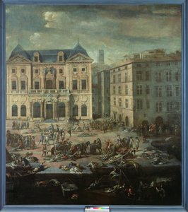 1720年のペスト中のマルセイユ市庁舎の眺め 作： Michel Serre