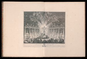 1735 年 9 月 3 日、ムードンで王太子殿下に捧げられたイルミネーションと花火のデザイン 作： Michel de Bonneval