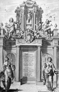 ミューズの神殿からの表の口絵、1655年。 作： Michel de Marolles