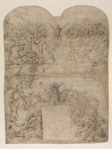 ミケランジェロ（？）（レクト）後の最後の審判（紙にペンとインクとチョーク） 作： Michelangelo (after) Buonarroti