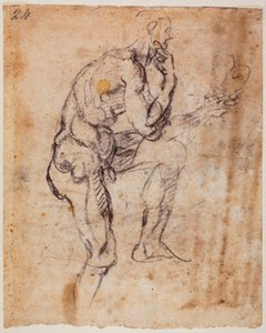 ヌード習作、ナーソンのルネットからの模写 作： Michelangelo (after) Buonarroti