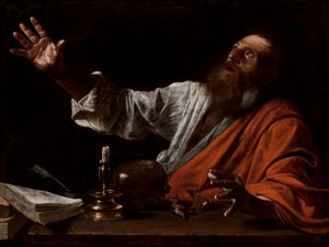 聖ジェロームの幻影」 17世紀前半 油彩・キャンバス 作： Michelangelo (follower of) Caravaggio