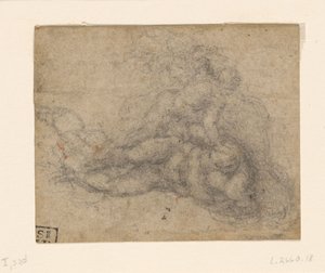 ミケランジェロ - ダヴィデとゴリアテ。ヴェルソ罫 建築習作 1550-1556年頃 I, 32d