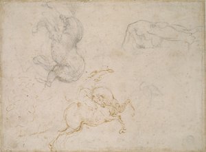 騎兵の突撃とその他の研究、16世紀 作： Michelangelo Buonarroti