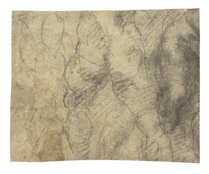 後ろから見た男性ヌード 作： Michelangelo Buonarroti
