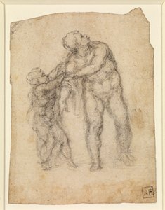 アエネアスと子供（長方形）（紙に鉛筆）【5934523参照 作： Michelangelo Buonarroti