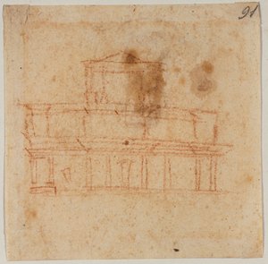 サン・ロレンツォのファサードのデザイン 作： Michelangelo Buonarroti